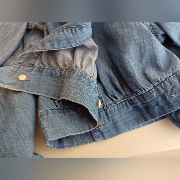 Madewell Denim Bell-Sleeve Wrap Top - Picture 12 of 16